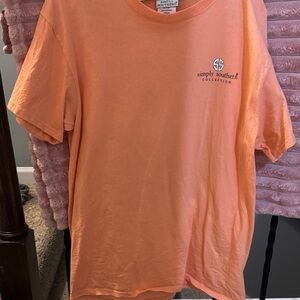 Simply Southern Peach Tee with Logo